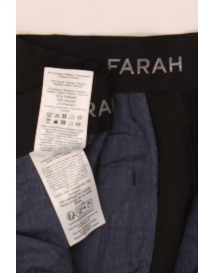 Farah Mens Straight Suit Trousers W40 L27 Black Polyester
