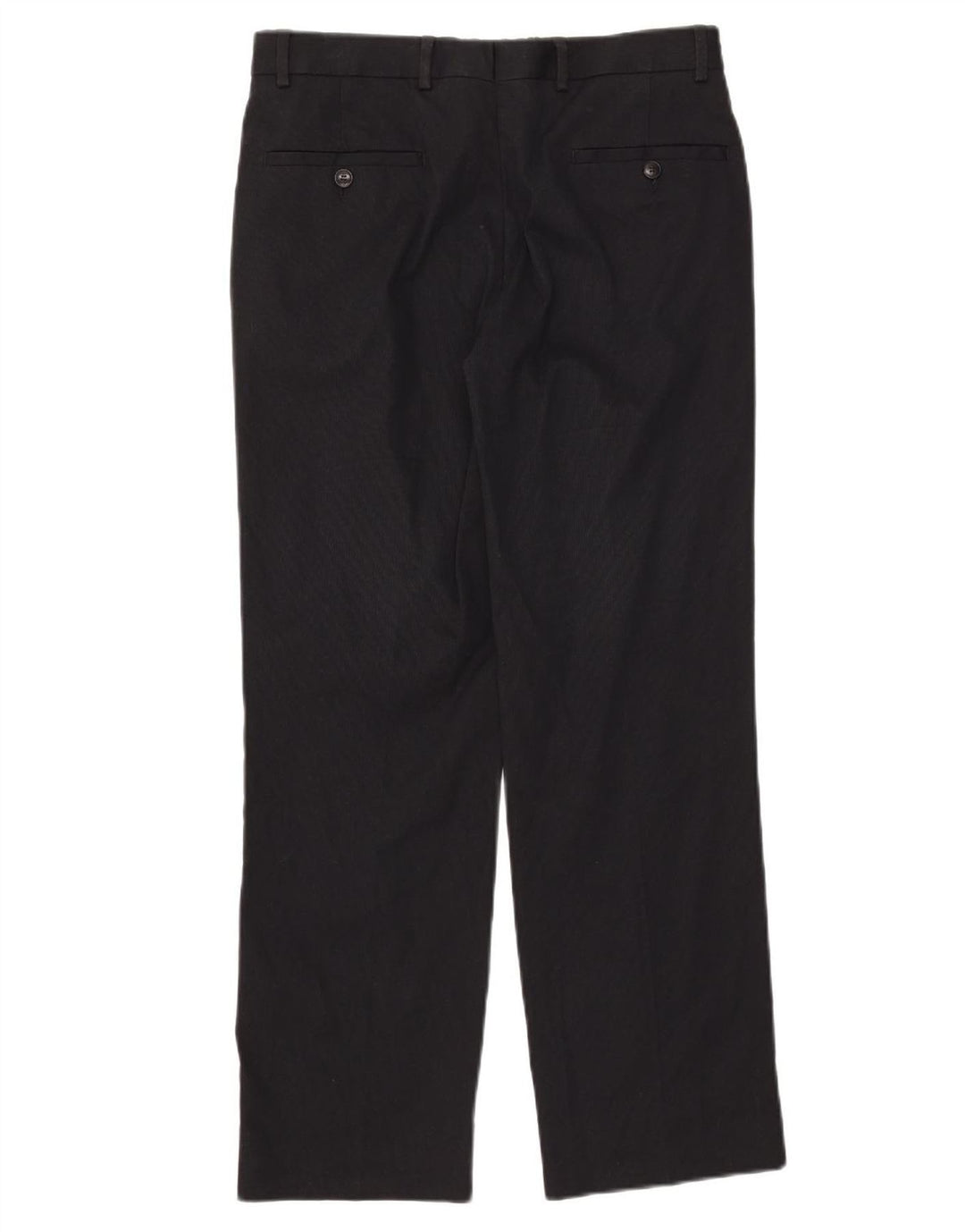 ZARA Mens Straight Chino Trousers EU 38 Small W30 L28 Black Cotton