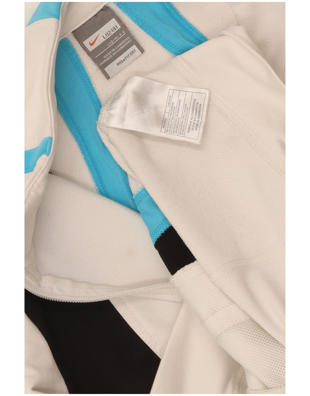 NIKE Womens Fit Dry Tracksuit Top Jacket US 12/14 Large White Colourblock