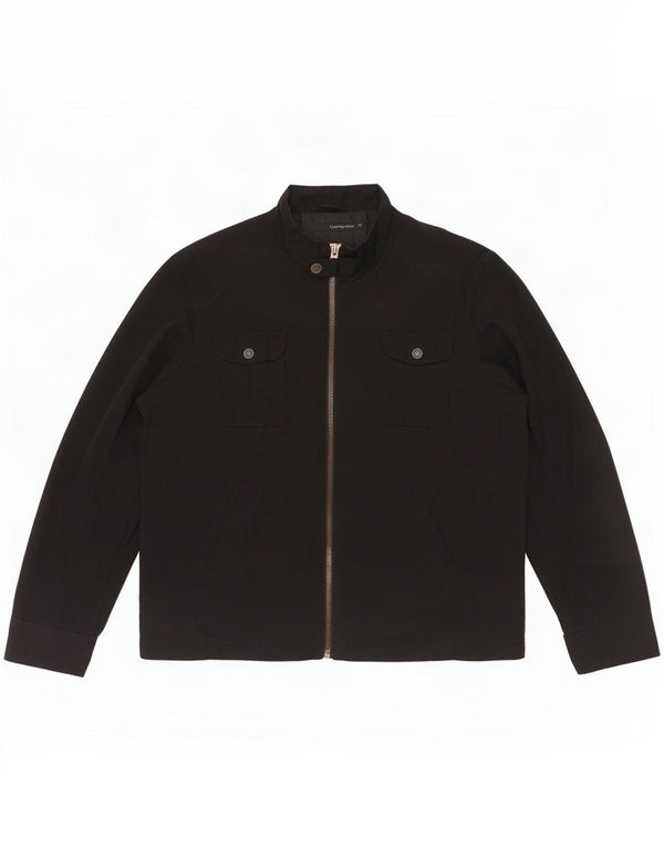 Calvin Klein Jeans Mens Bomber Jacket UK 44 2XL Black Cotton