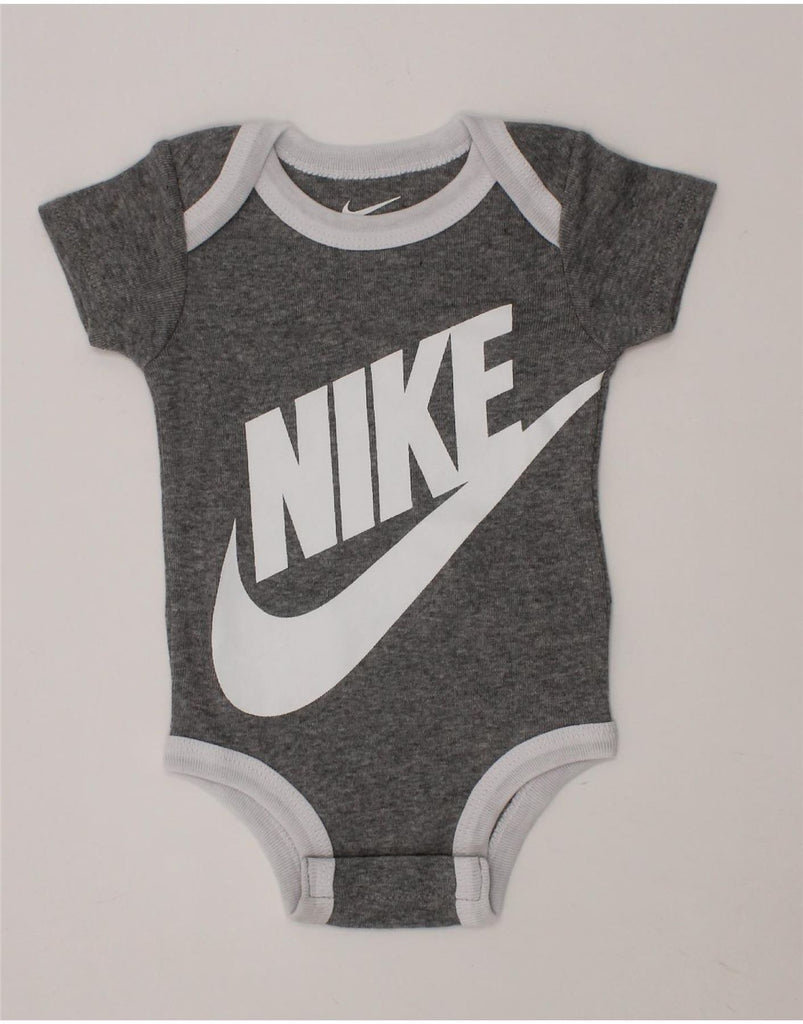 NIKE Baby Boys Graphic Bodysuit 0-3 Months Grey Cotton Vintage Nike and Second-Hand Nike from Messina Hembry 