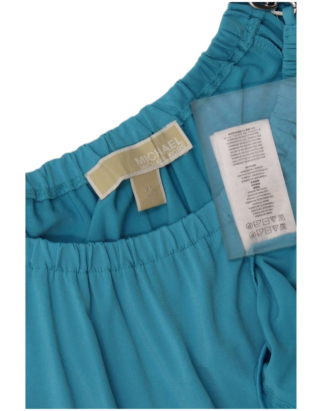 MICHAEL KORS Womens Long Sleeve Blouse Top UK 18 XL Blue Polyester