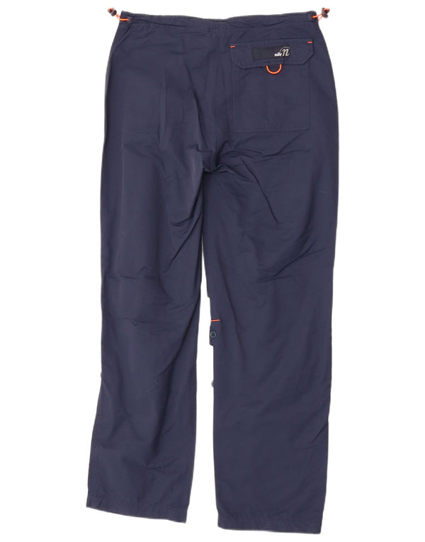 Nike Womens Straight Trousers US 12/14 Large W30 L28 Blue Cotton