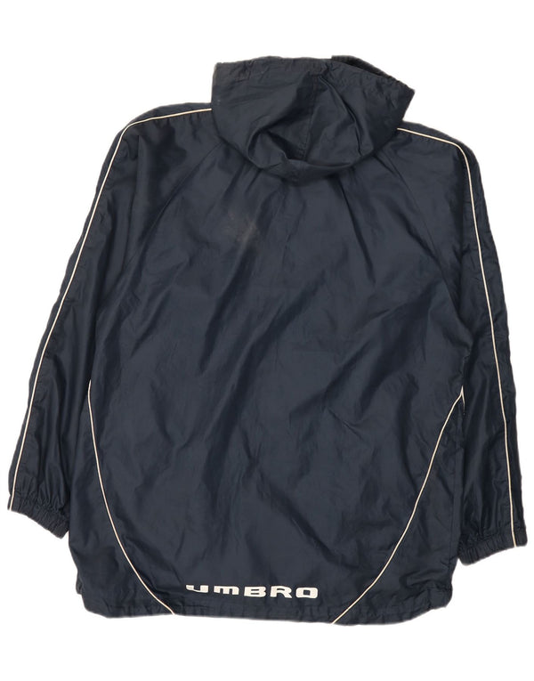 Umbro Mens Graphic Hooded Rain Jacket UK 38 Medium Navy Blue Polyester