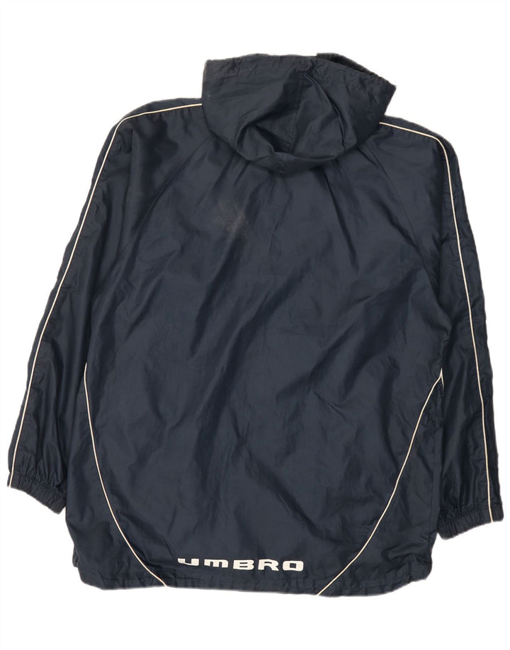 Umbro Mens Graphic Hooded Rain Jacket UK 38 Medium Navy Blue Polyester