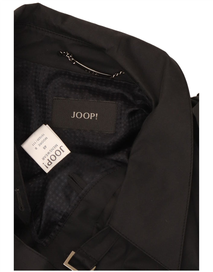Joop Mens Trench Coat IT 48 Medium Black Cotton