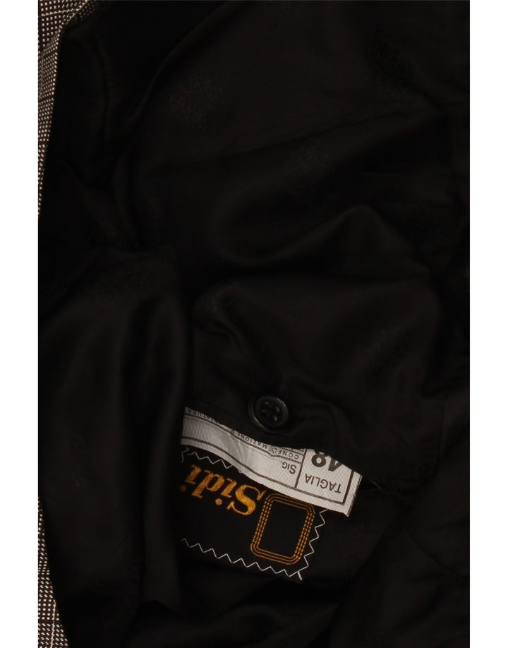 Sidi Womens Double Breasted Blazer Jacket IT 48 XL Grey Check Silk