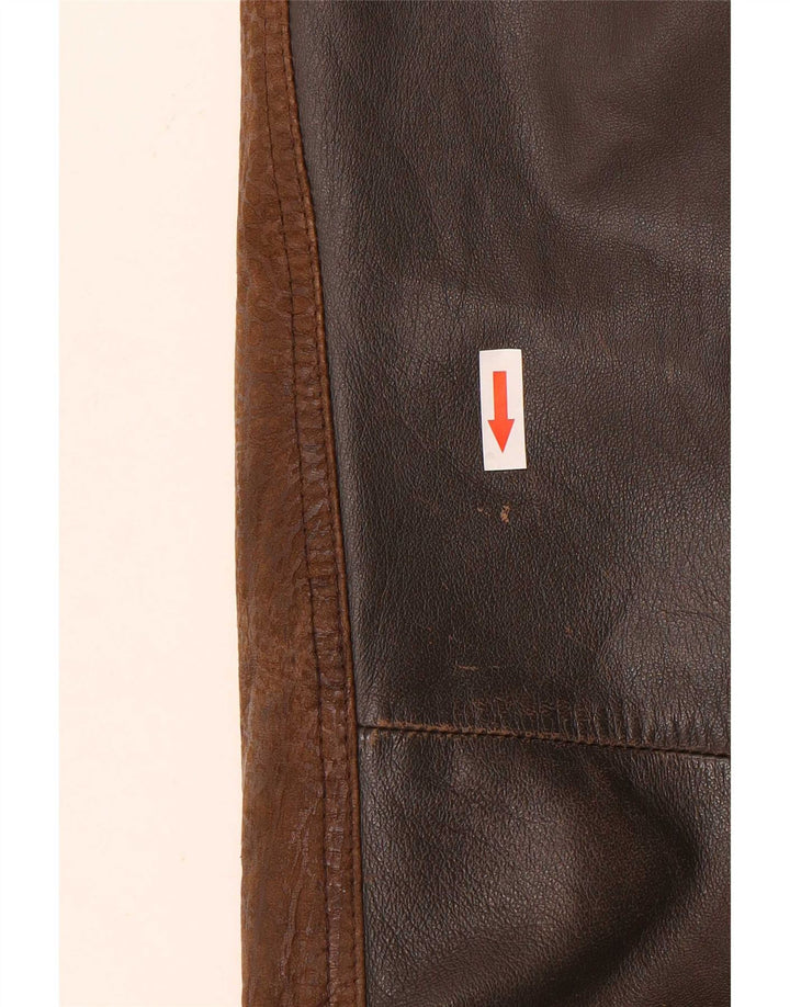 Vintage Mens Leather Jacket IT 50 Large Brown