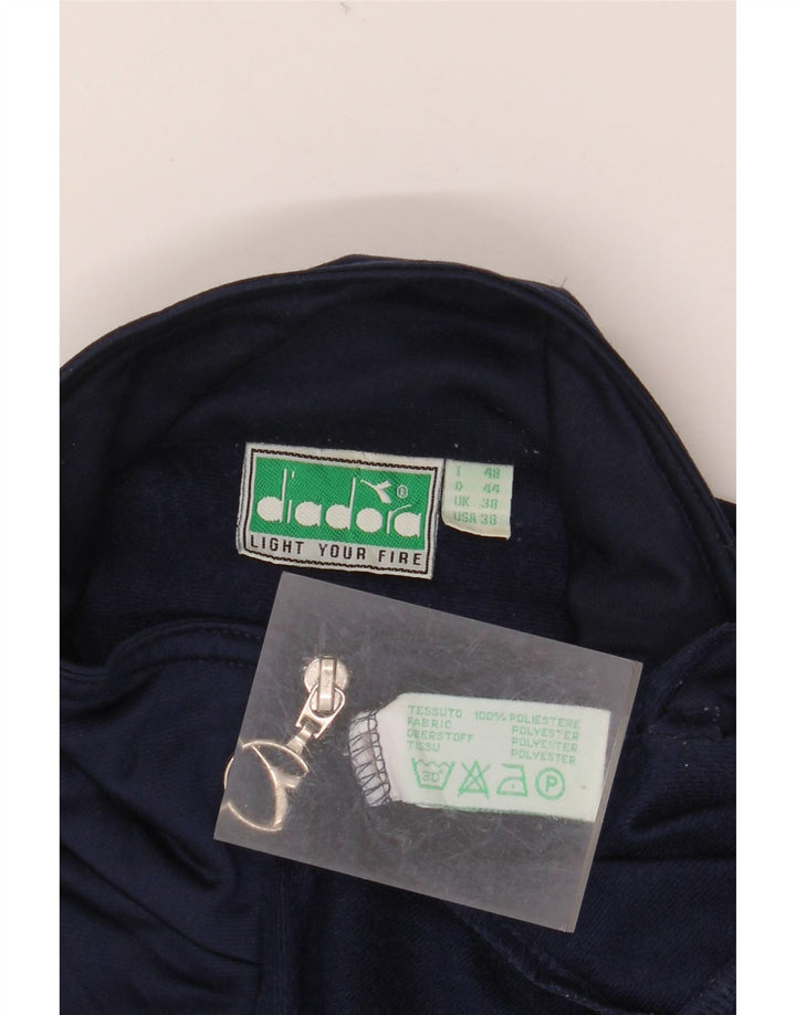 DIADORA Mens Tracksuit Top Jacket UK 38 Medium Navy Blue Colourblock