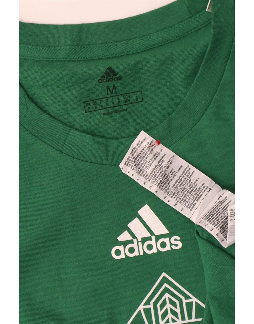 Adidas Mens Graphic T-Shirt Top Medium Green Cotton