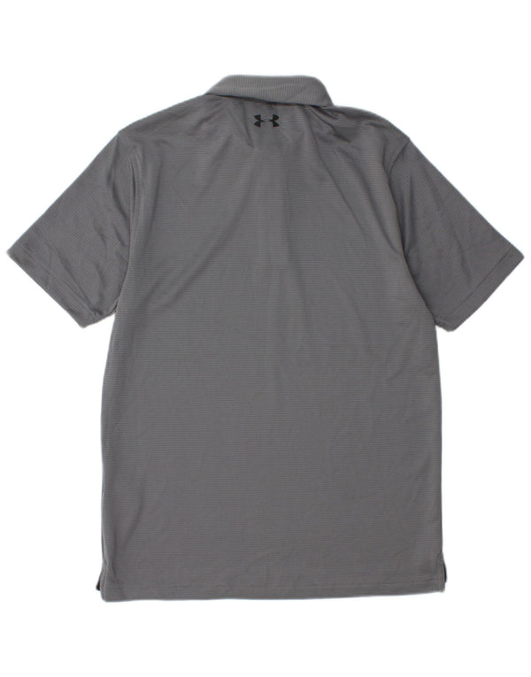 Under Armour Mens Heat Gear Polo Shirt Small Grey Polyester