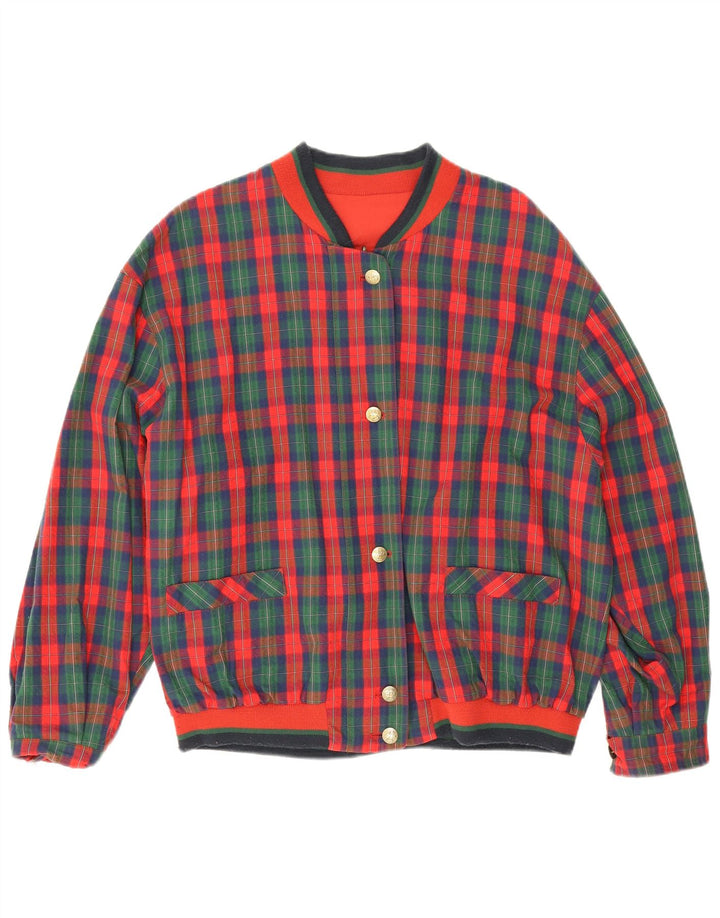 Ravens Womens Oversized Reversible Jacket UK 16 Large Multicoloured Check