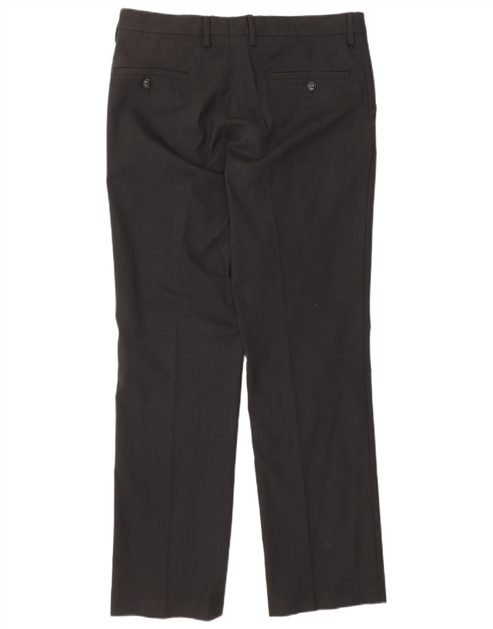 ZARA Mens Straight Suit Trousers EU 40 Medium W31 L32 Black Polyester