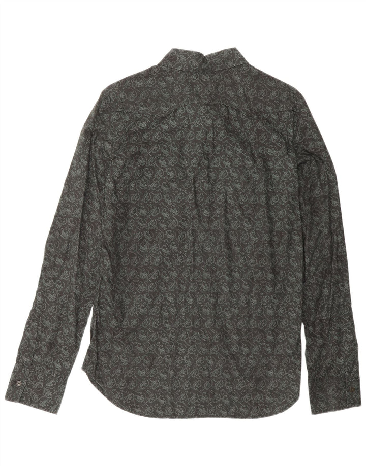Diesel Mens Shirt Medium Black Paisley Cotton