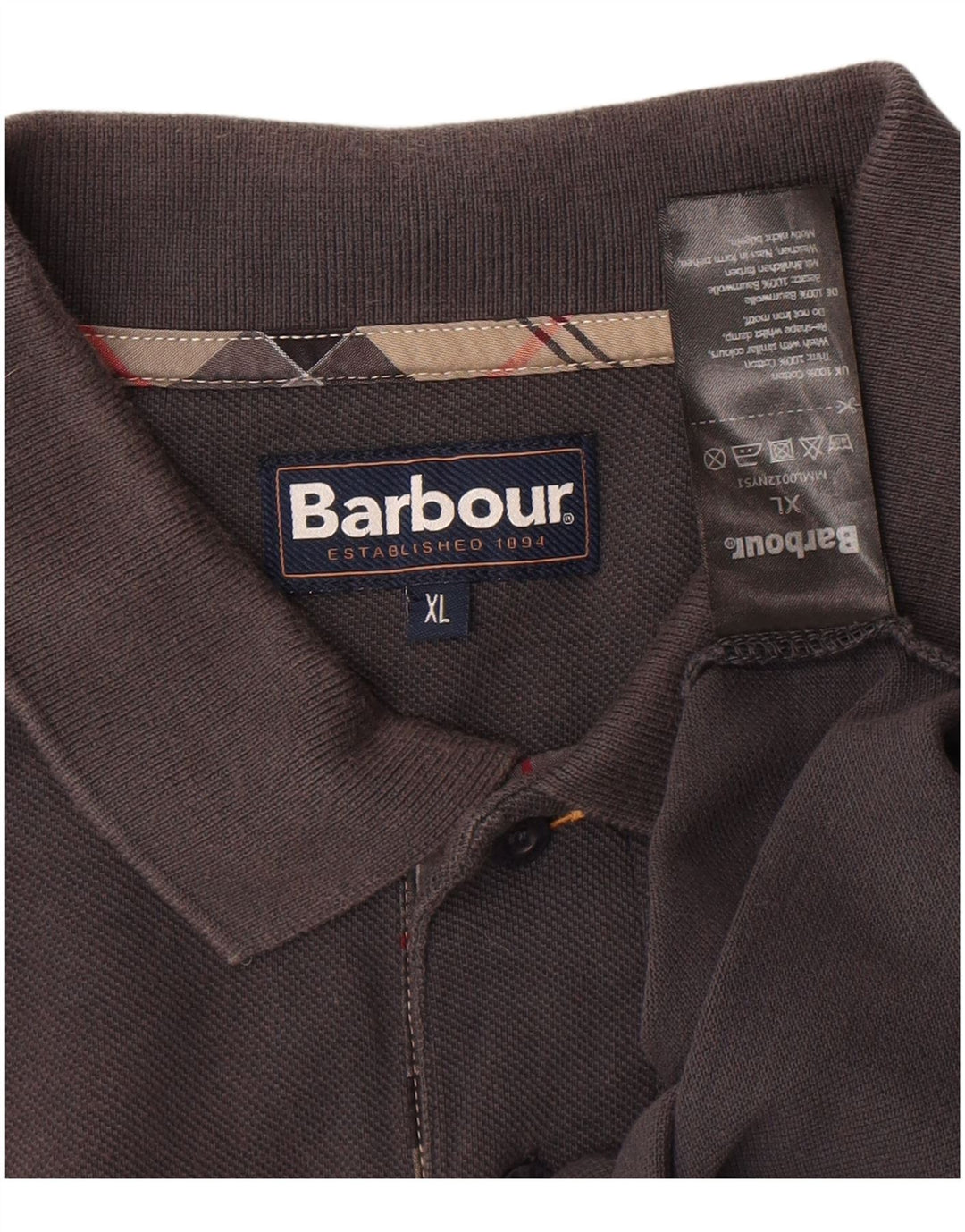 Barbour Mens Polo Shirt XL Grey Cotton