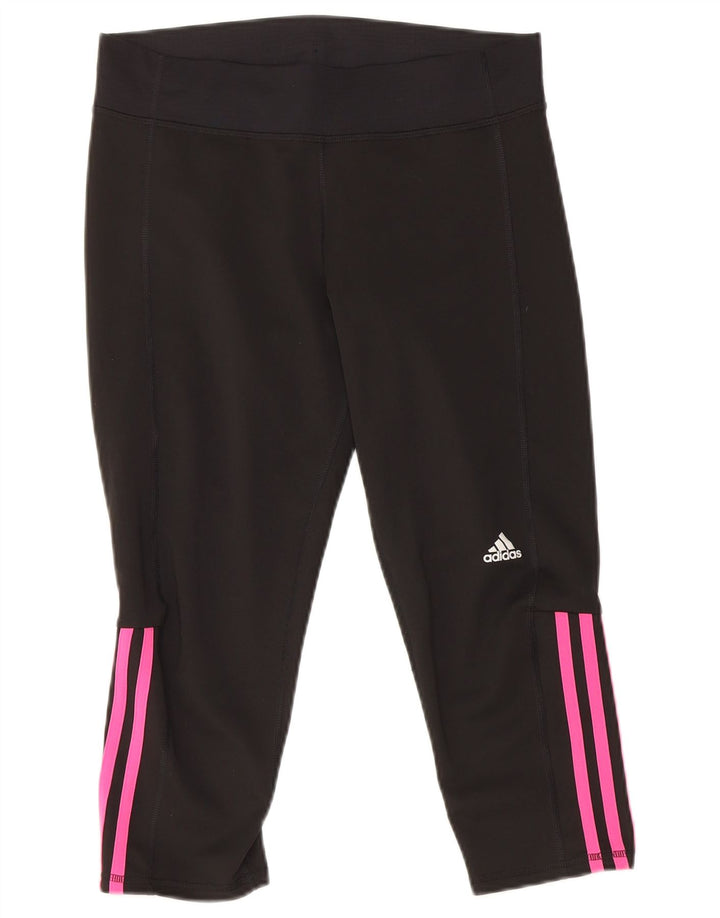 Adidas Womens Capri Leggings UK 12/14 Medium  Black Polyester