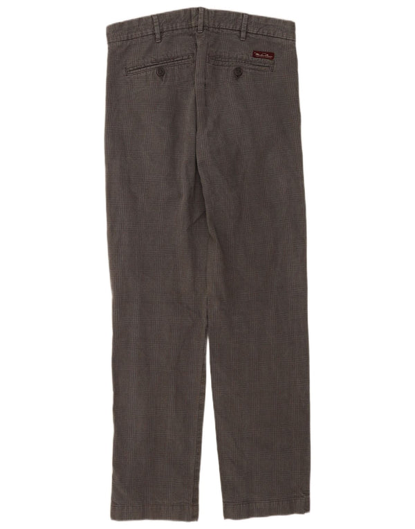 Marlboro Classics Mens Pegged Chino Trousers W36 L34 Grey Check Cotton