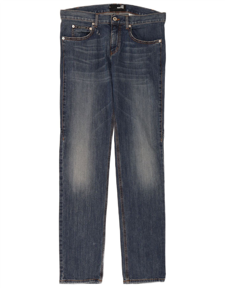 MOSCHINO Mens Straight Jeans W34 L34 Blue Cotton