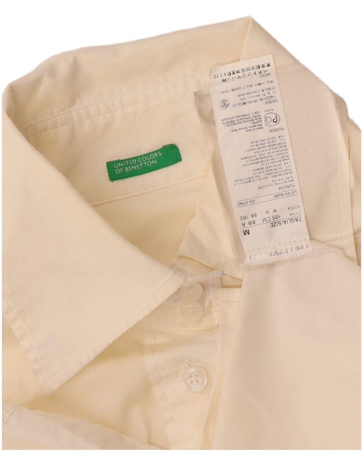Benetton Womens Formal Shirt UK 12 Medium White Cotton