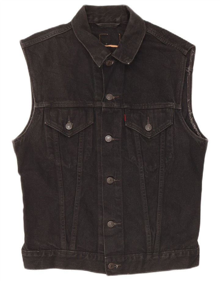 Levi's Mens Denim Gilet UK 38 Medium Black Cotton