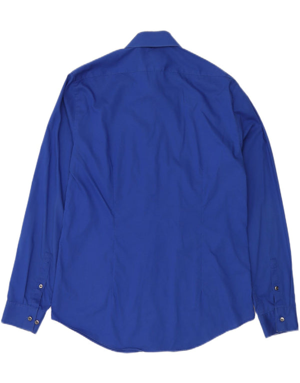 CALVIN KLEIN Mens Slim Fit Shirt Size 41 16 Large Blue Cotton