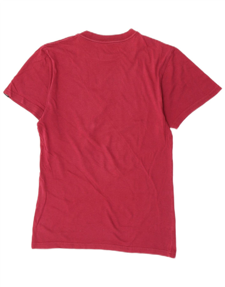 Vans Mens Custom Fit T-Shirt Top XS Red Cotton