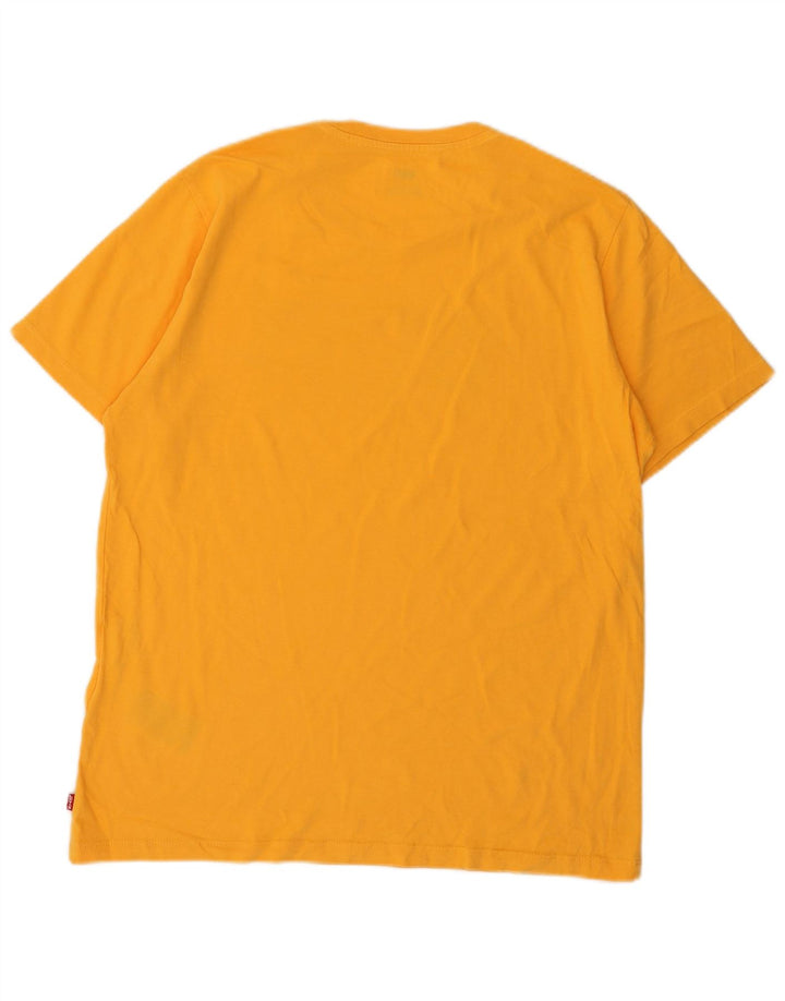 Levi's Mens Graphic T-Shirt Top Medium Yellow Cotton