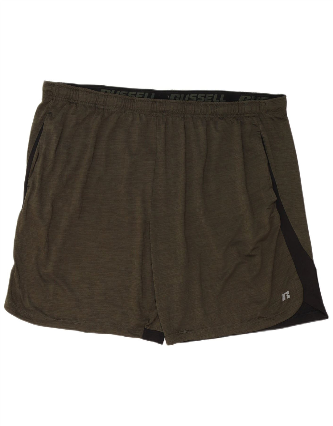 RUSSELL ATHLETIC Mens Dri-Power Sport Shorts 3XL  Khaki Colourblock