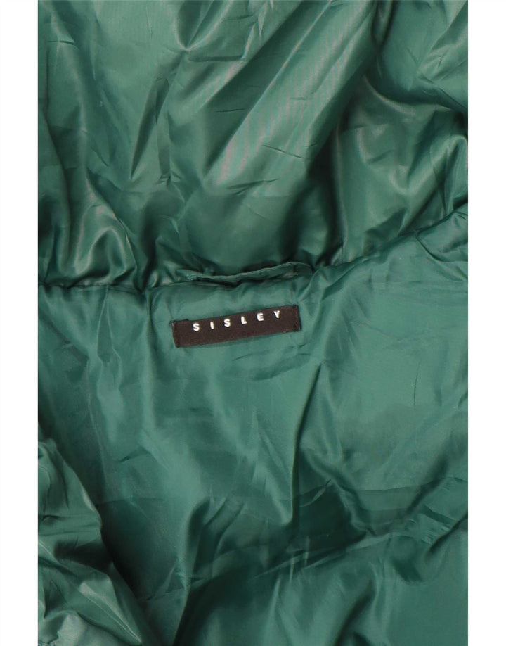 Sisley Womens Padded Jacket UK 16 Large Green