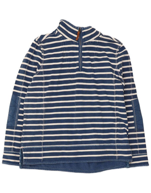 Fat Face Mens Airlie Zip Neck Sweatshirt Jumper Large Navy Blue Striped