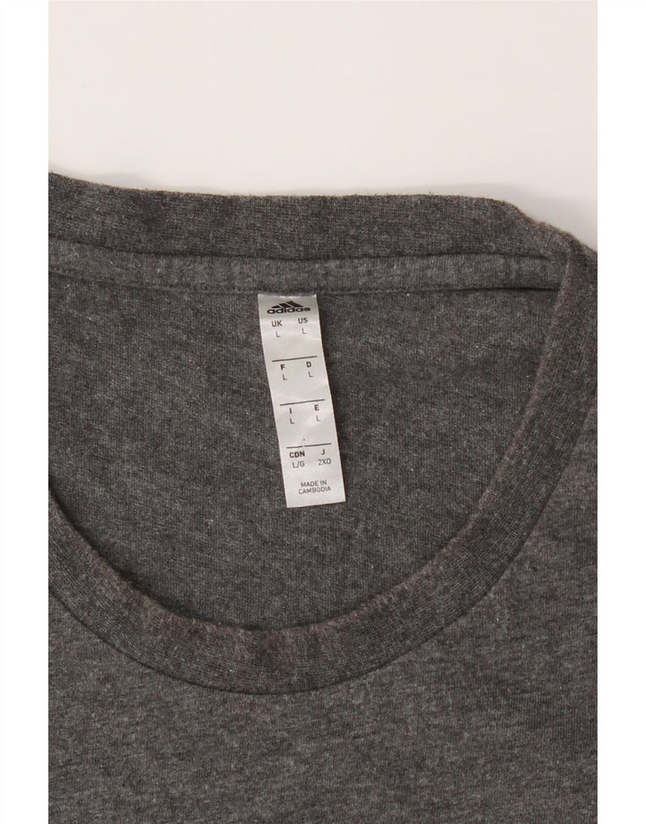 ADIDAS Mens T-Shirt Top Large Grey Cotton Vintage Adidas and Second-Hand Adidas from Messina Hembry 