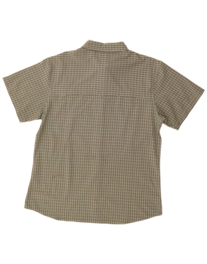 JACK WOLFSKIN Womens Short Sleeve Shirt UK 18 XL Khaki Check Polyester