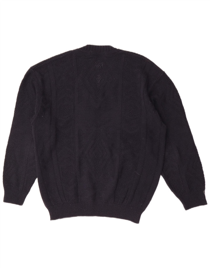 Marks & Spencer Mens V-Neck Jumper Sweater Medium Navy Blue Acrylic