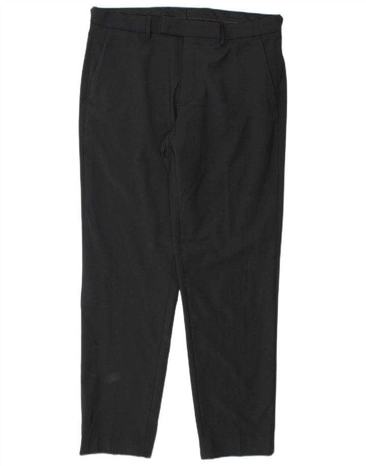 Marks & Spencer Mens Autograph Slim Suit Trousers W34 L31 Black Wool
