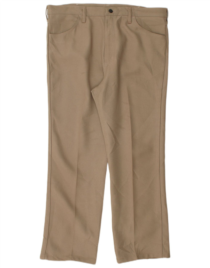WRANGLER Mens Straight Suit Trousers W38 L30 Beige Polyester