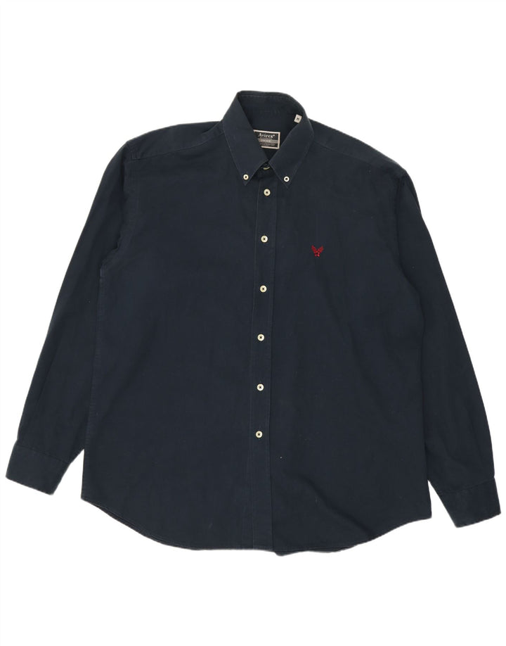 Avirex Mens Shirt Medium Navy Blue Cotton