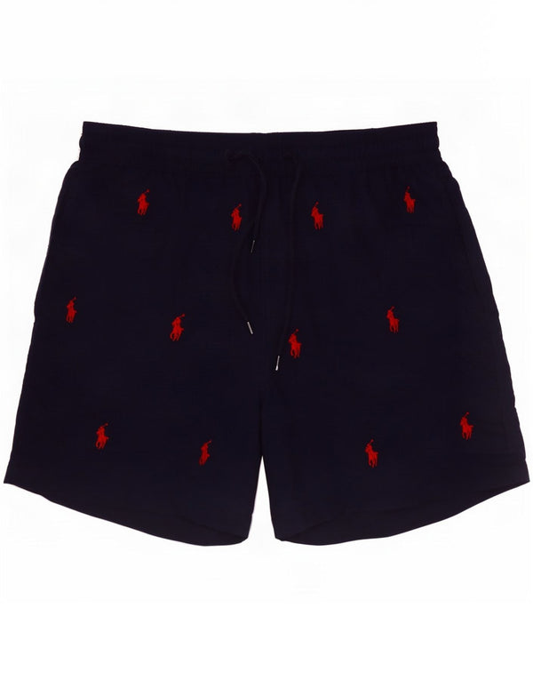 Polo Ralph Lauren Mens Graphic Swimming Shorts Medium Navy Blue Nylon