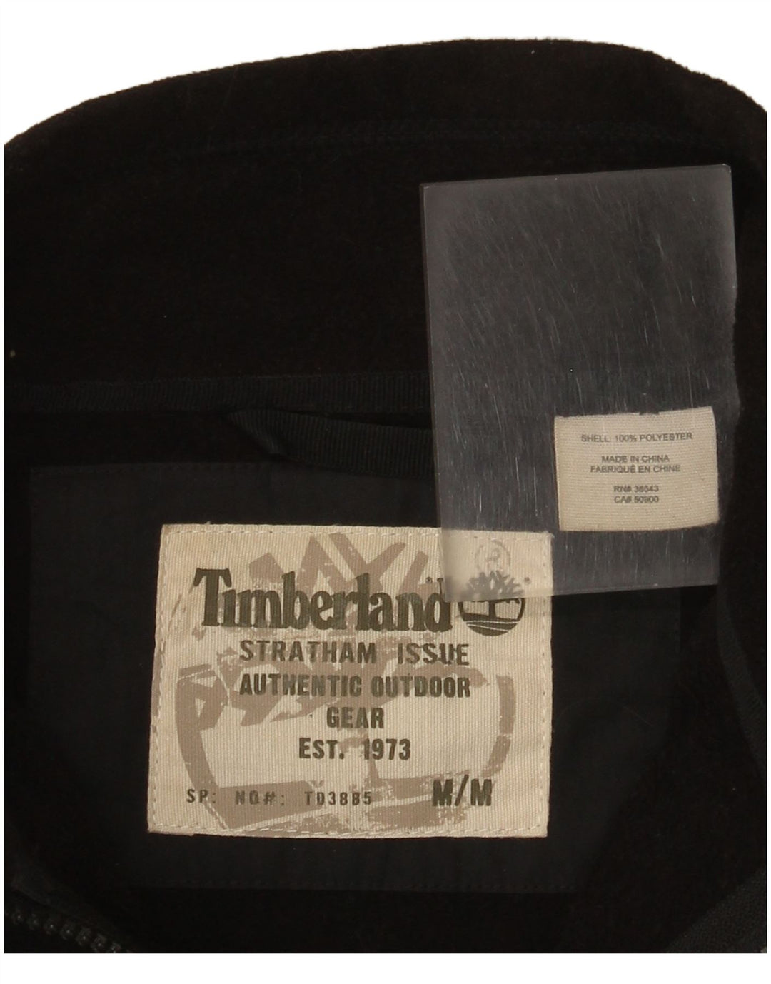 Timberland Mens Fleece Jacket UK 38 Medium Black Polyester