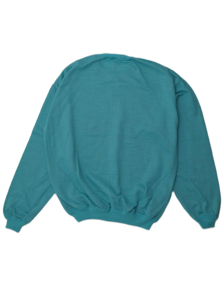 VINTAGE Mens Graphic Sweatshirt Jumper XL Blue Cotton