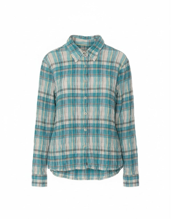 Marlboro Classics Womens Shirt UK 18 XL Blue Plaid Cotton