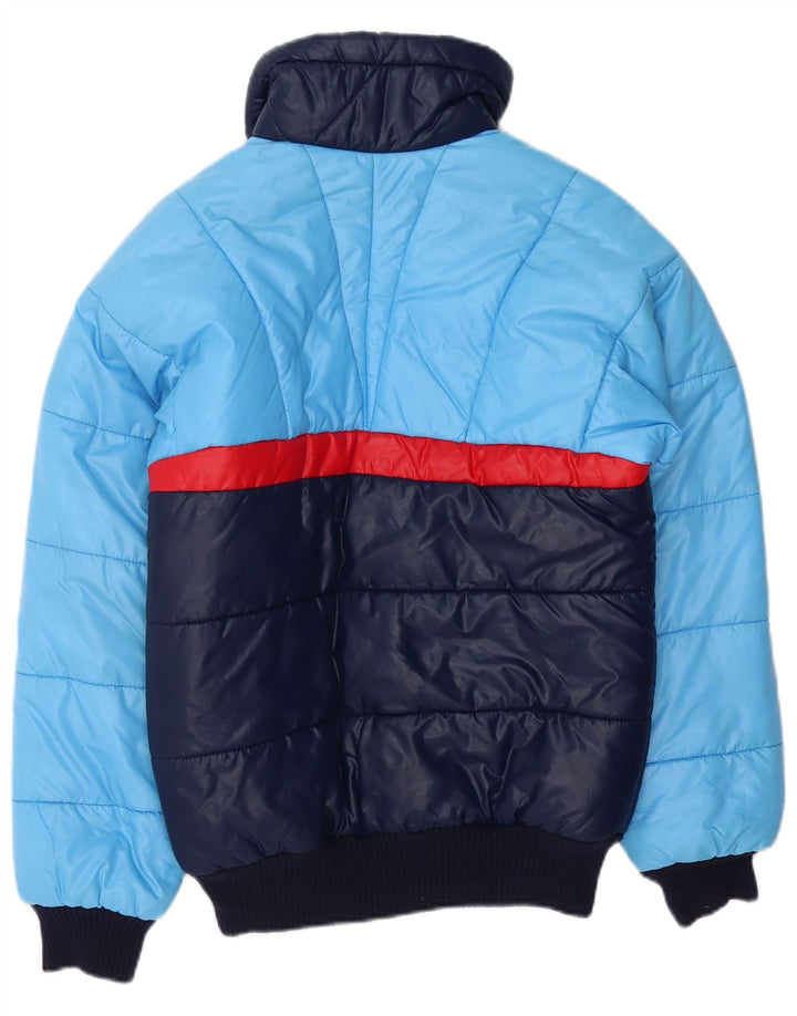 VINTAGE Mens Padded Jacket IT 46 Small Blue Colourblock Polyamide