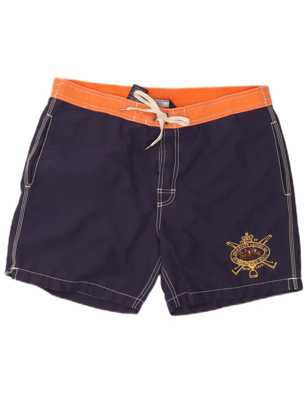 Polo Ralph Lauren Mens Graphic Swimming Shorts Medium Navy Blue Colourblock