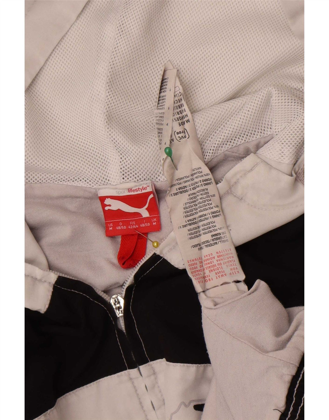 Puma Mens Graphic Hooded Tracksuit Top Jacket Medium Grey Colourblock