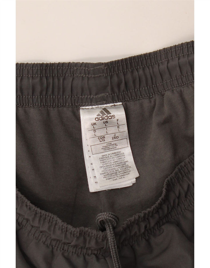 ADIDAS Mens Tracksuit Trousers Joggers Large Grey Polyester