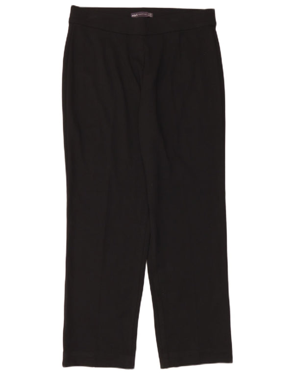 Marks & Spencer Womens Short Casual Trousers UK 12 Medium W30 L27 Black
