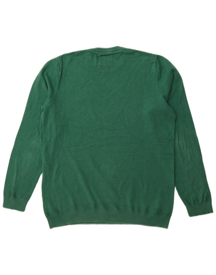 FAT FACE Mens Tall Crew Neck Jumper Sweater Medium Green Cotton