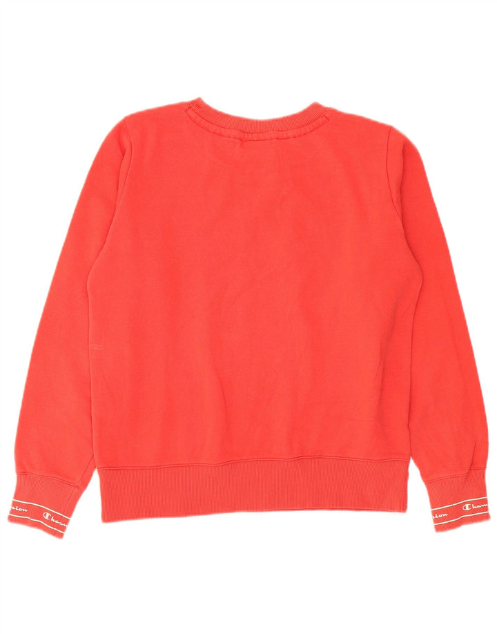 Champion Womens Graphic Sweatshirt Jumper UK 12 Medium Red Cotton