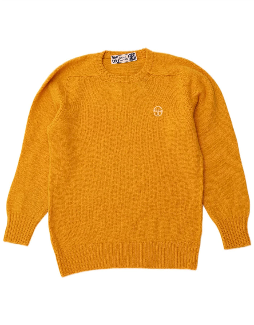 SERGIO TACCHINI Womens Crew Neck Jumper Sweater UK 14 Large Yellow