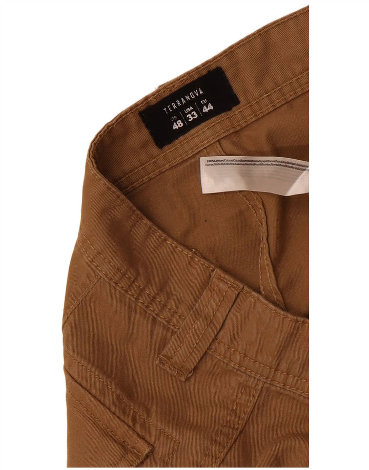 Terranova Mens Cargo Shorts IT 48 Medium W33 Brown Cotton