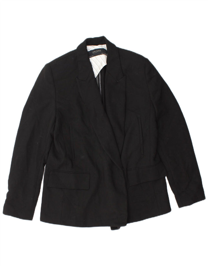 Zara Womens Blazer Jacket UK 14 Medium Black Polyester
